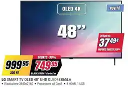 Trony LG SMART TV OLED 48" UHD OLED48B65LA offerta