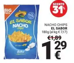 Supermercati Gulliver EL SABOR NACHO chips offerta