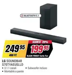 Trony LG SOUNDBAR S70TYAEUSLLD offerta
