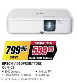 Trony EPSON VIDEOPROIETTORE COFH02 offerta