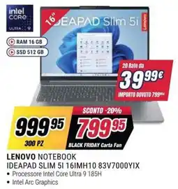 Trony LENOVO NOTEBOOK IDEAPAD SLIM 5I offerta
