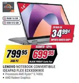 Trony LENOVO NOTEBOOK CONVERTIBILE IDEAPAD FLEX 82XX00KWIX offerta