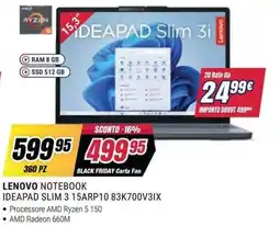 Trony LENOVO NOTEBOOK IDEAPAD SLIM 3 offerta
