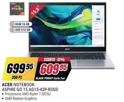 Trony ACER NOTEBOOK ASPIRE GO 15 AG15-42P-R3GD offerta