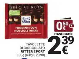 Supermercati Gulliver Fondente con nocciole intere Ritter Sport offerta