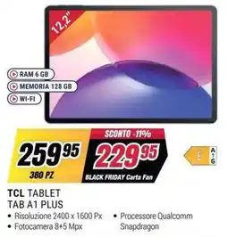Trony TCL TABLET TAB A1 PLUS offerta