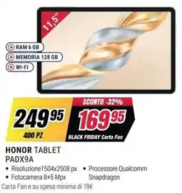Trony HONOR TABLET PADX9A offerta