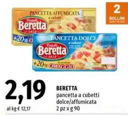 Famila Market BERETTA pancetta a cubetti dolce/affumicata offerta