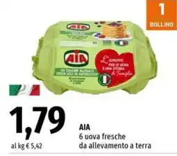 Famila Market AIA 6 uova fresche da allevamento a terra offerta