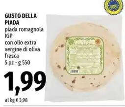 Famila Market GUSTO DELLA PIADA piada romagnola IGP offerta