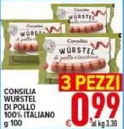 Iper Triscount CONSILIA WURSTEL DI POLLO offerta