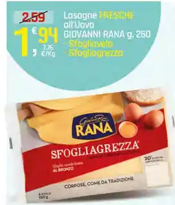 Supermercati Dok Lasagne FRESCHE all'Uovo GIOVANNI RANA offerta