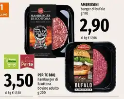 Famila Market PER TE BBQ hamburger di Scottona bovino adulto offerta