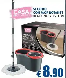 Europlanet Casa SECCHIO CON MOP ROTANTE BLACK NOIR offerta