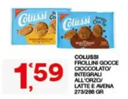 Sisa Colussi Frollini Gocce Cioccolato Integrali All'Orzo Latte e Avena offerta