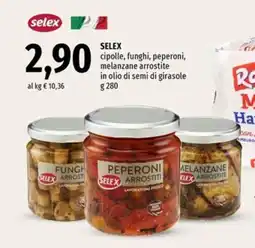 Famila Market SELEX cipolle, funghi, peperoni, melanzane arrostiti offerta