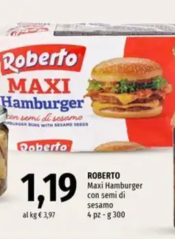 Famila Market Roberto Maxi Hamburger con semi di sesamo offerta