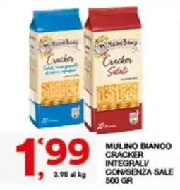 Sisa MULINO BIANCO CRACKER INTEGRALI/CON/SENZA SALE offerta