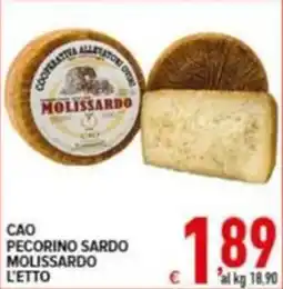 Iper Triscount CAO PECORINO Sardo MOLISSARDO L'ETTO offerta
