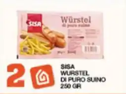 Sisa SISA WURSTEL DI PURO SUINO offerta
