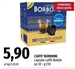 Famila Market CAFFE' BORBONE capsule caffè Nobile offerta