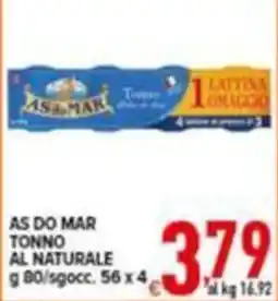 Iper Triscount AS DO MAR TONNO AL NATURALE offerta