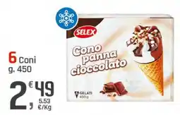 Supermercati Dok SELEX Cono panna cioccolato offerta