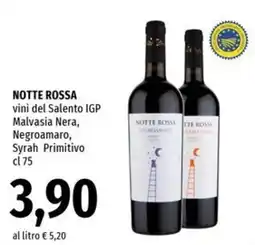 Famila Market NOTTE ROSSA vini del Salento IGP offerta