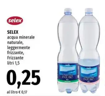 SELEX acqua minerale naturale, leggermente frizzante, Frizzante