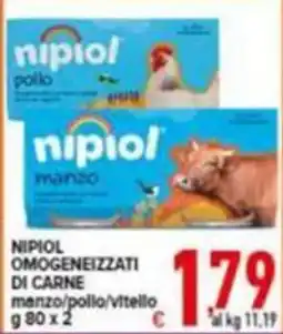 Iper Triscount Nipiol omogeneizzati di carne manzo/pollo/vitello offerta