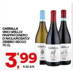 Sisa CARDILLA VINO GRILLO/FRAPPATO/NERO D'AVOLA/ROSATO/ZIBIBBO SECCO offerta