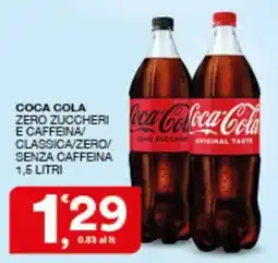 Sisa Coca Cola Zero Zuccheri E Caffeina/Classica/Zero/Senza Caffeina offerta