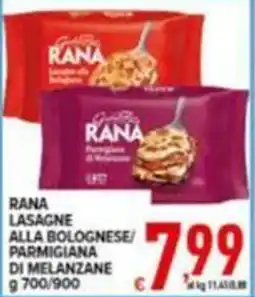 Iper Triscount RANA LASAGNE ALLA BOLOGNESE/ PARMIGIANA DI MELANZANE offerta