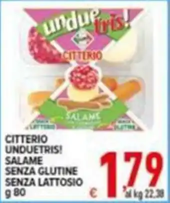 Iper Triscount CITTERIO UNDUETRIS! SALAME SENZA GLUTINE SENZA LATTOSIO offerta