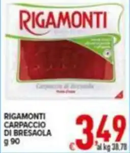 Iper Triscount RIGAMONTI CARPACCIO DI BRESAOLA offerta