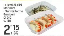 Supermercati Dok Filetti di Alici Marinate Surimi Forma Gamberi DI DIO offerta