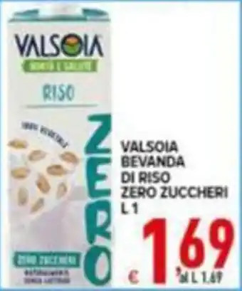 Iper Triscount VALSOIA BEVANDA DI RISO ZERO ZUCCHERI offerta