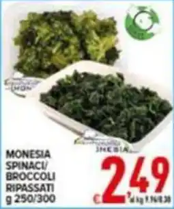 Iper Triscount MONESIA SPINACI/BROCCOLI RIPASSATI offerta