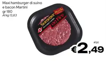 MAX Supermercati Maxi hamburger di suino e bacon Martini offerta