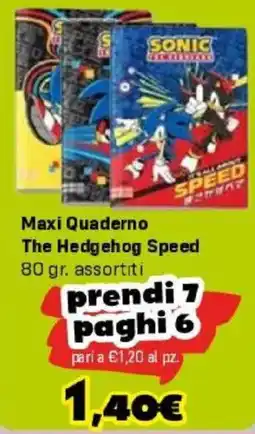 Orizzonte Maxi Quaderno The Hedgehog Speed offerta