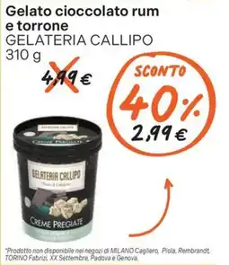 Gelmarket Gelato cioccolato rum e torrone GELATERIA CALLIPO offerta