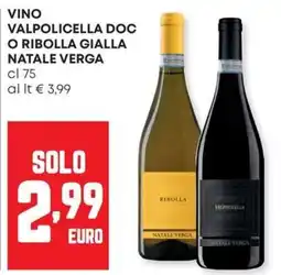 Panorama Vino Valpolicella DOC o Ribolla Gialla Natale Verga offerta