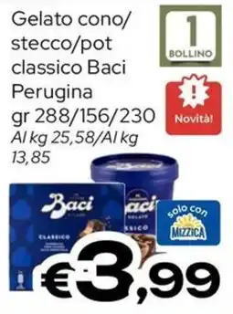 MAX Supermercati Gelato cono/stecco/pot classico Baci Perugina offerta