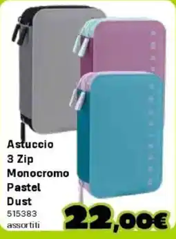 Orizzonte Astuccio 3 Zip Monocromo Pastel Dust offerta