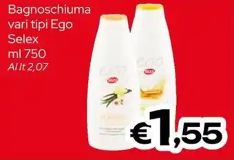 MAX Supermercati Bagnoschiuma vari tipi Ego Selex offerta