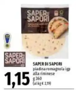 Emi Supermercati SAPER DI SAPORI piadina romagnola igp alla riminese offerta