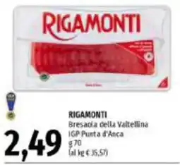 Emi Supermercati RIGAMONTI Bresaola della Valtellina offerta