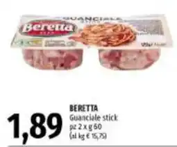 Emi Supermercati BERETTA Guanciale stick offerta