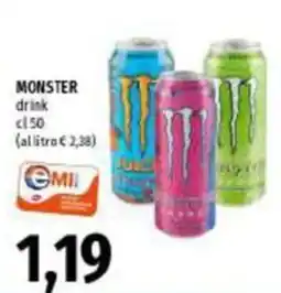 Emi Supermercati Monster drink offerta