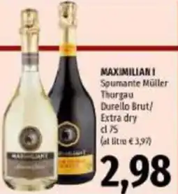Emi Supermercati Spumanie Müller Thurgau Durello Brut offerta